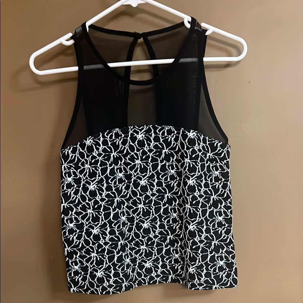 Black and White Floral Women's Top
